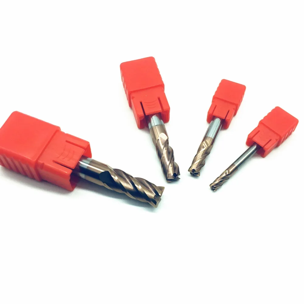 Fresa 4 millimetri 6 millimetri 8 millimetri 10mm 12mm 4 slot allungamento ad alta resistenza fresatura di acciaio al tungsteno fresa CNC in metallo duro rivestito in metallo end mill