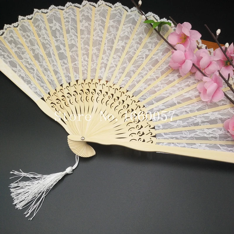 Auviderin  Wedding Favors Gift Spanish Victorian White Black Red Lace Hand Folding Fan Pocket Fan for Bride Party Decorations