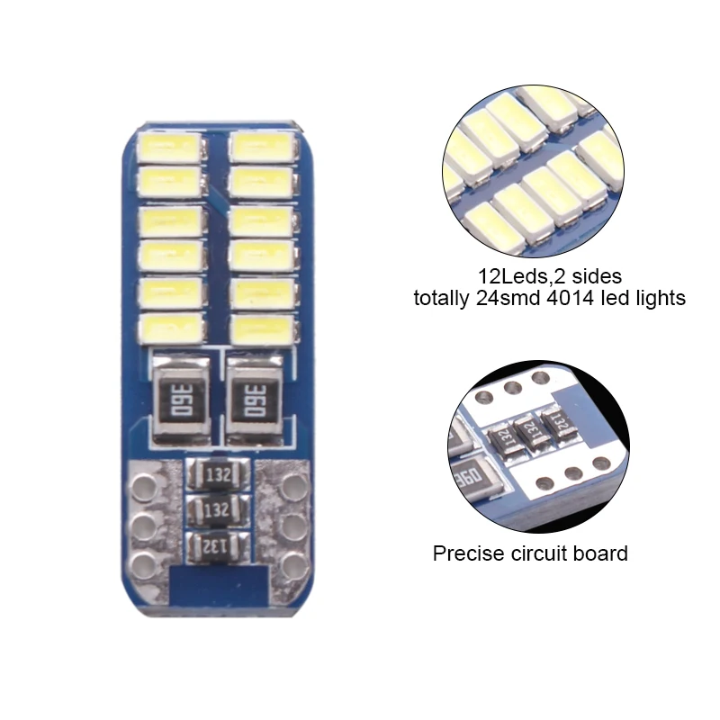 10pcs T10 LED 194 W5W 24 LED 3014SMD CANBUS Car Marker Parking Side Wedge Light Reading Light License Plate Lights 12v - view 2