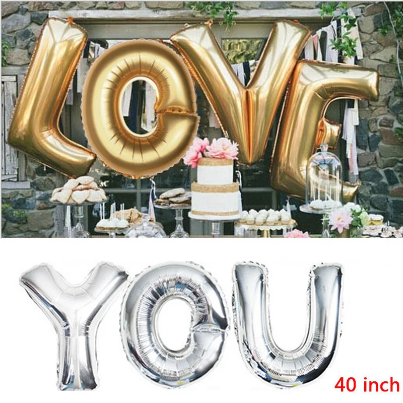 Foil Letter balloons 16 32 40 Inch happy birthday Wedding decorations Alphabe Ballon Kids Toys Baby Shower event party supplies