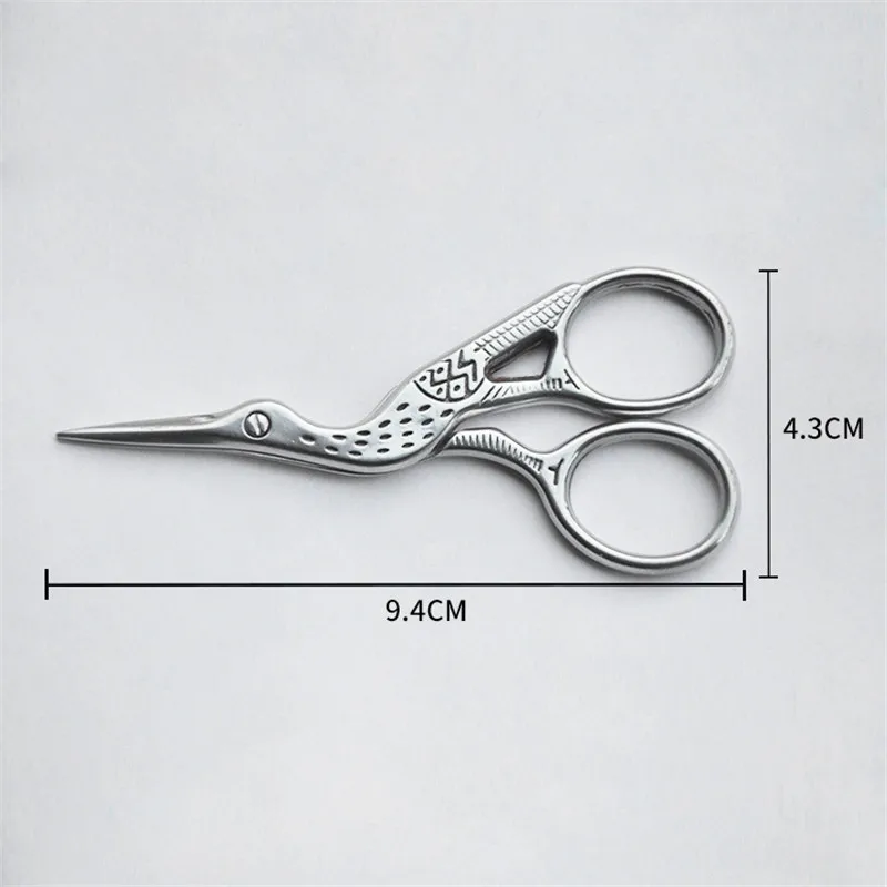 Classic Retro Euro Cross Stitch Scissors Tailor Home Sewing Tool Vintage Bird Girl Eyebrow Shears School Statinery Party Gift