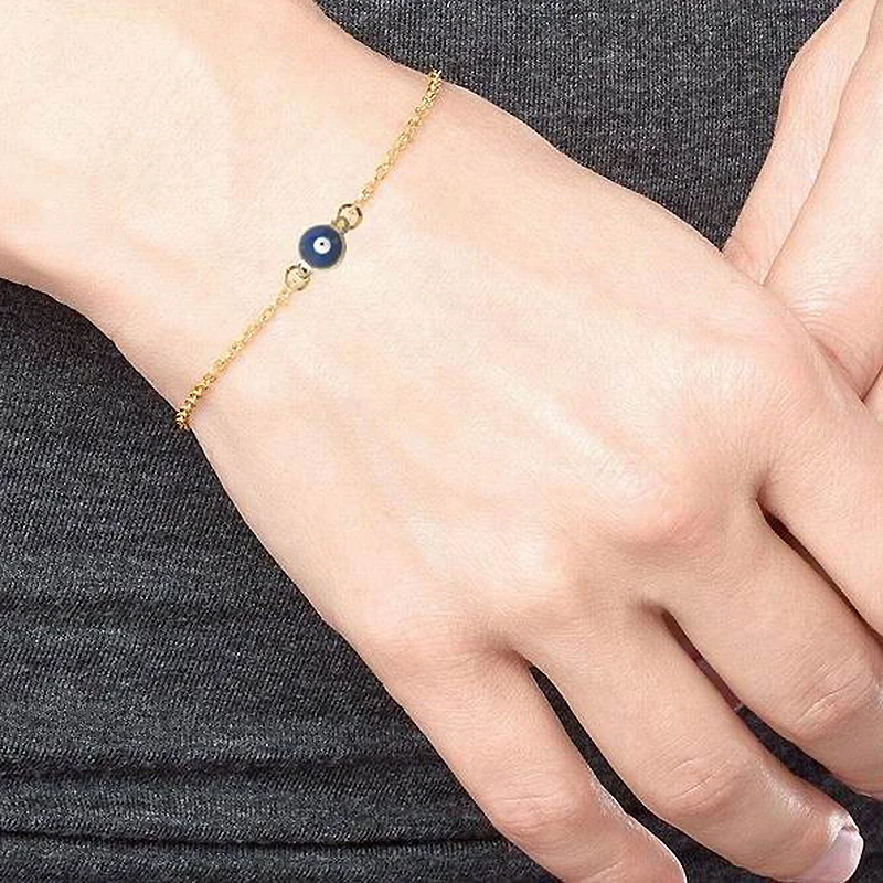 Minimalist Hand Blue Evil Eye Charm Bracelets For Women Little Bracelets Jewelry