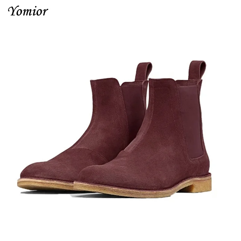 Handmade Men Chelsea Boots Vintage Casual Boots All-matching Kanye West Spring Boots Luxury Platform Wedding Party Shoe Sneakers