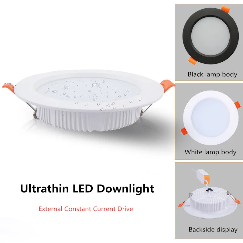 Ultra Thin Round LED Downlight 3W 5W 7W 9W 12W 15W 18W 21W 24W 30W Aluminum AC220V LED Ceiling Recessed Spot Light