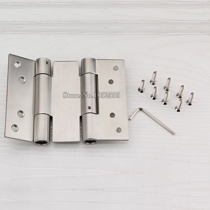 High Quality 2PCS 4Inch Silver Tone Stainless Steel Door Hinge Bearing Flat Open Thickened Fold Two-Way Hinges