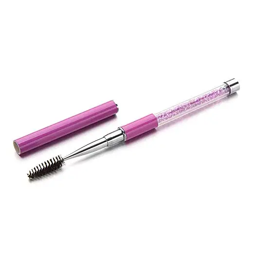 High Quality Eyelash Brush Crystal Long Screw Eye Lash Curler Eyebrow Comb Makeup Brush Mascara Colorful Cosmetic Tool