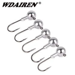 5pcs/lot 3.5g 7g 10g 14g Exposed Lead Jig Head Hooks Fishing Bait Soft Worm Soft Bait Metal Jig Sharp Jig Hook Mustad Hook