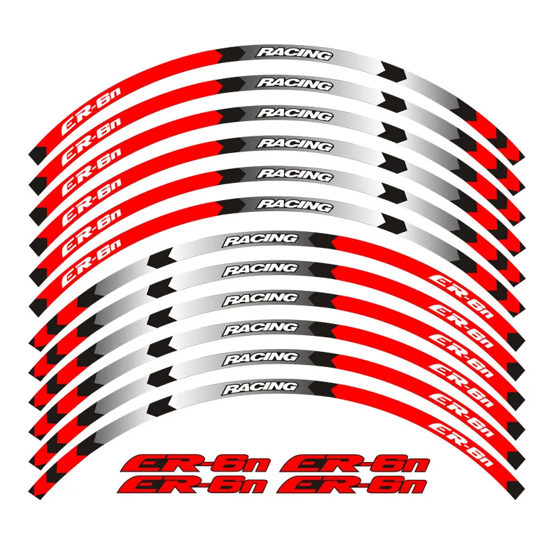 7 Colors Motorcycle High Quality 3M Adhesive Wheel Decal Reflective Stickers Rim Stapes For Kawasaki ER-6N ER6N New Arrival