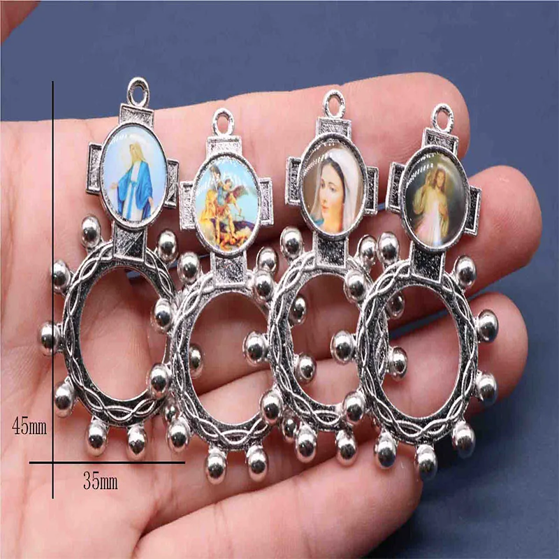 30 pieces / St Benedict Medal Kreuz Crucifix Smqlivb beads double-sided Jesus icon handmade jewelry DIY