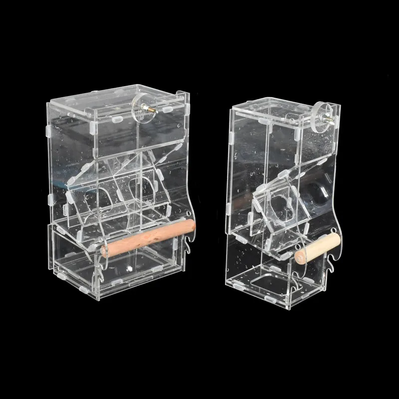 1pcs Pet Parrot Automatic Bird Feeder Cage Food Container Small Bird Anti-spilling Transparent Feeding Tool Pigeon supplies