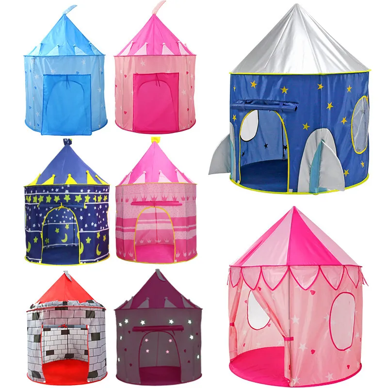 Tente de jeu pliable portable pour enfants, tente pliante prince pour garçons et filles, maison de jeu château pour enfants, cadeaux pour enfants, tentes jouets d'extérieur, 9 couleurs