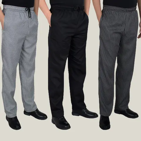 Servicio de comida de otoño e invierno, envío gratis, pantalones de cocinero de otoño, pantalones de trabajo, pantalones de chef a rayas a cuadros, pantalones de chef unisex