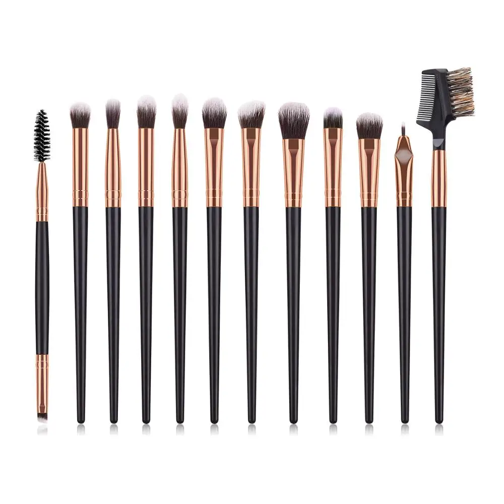 Professional 12 Pcs Makeup Brushes Set For Women Beauty Cosmetic Tools Eye Shadow Blending Eyeliner Eyelash Eyebrow Lip Brushes