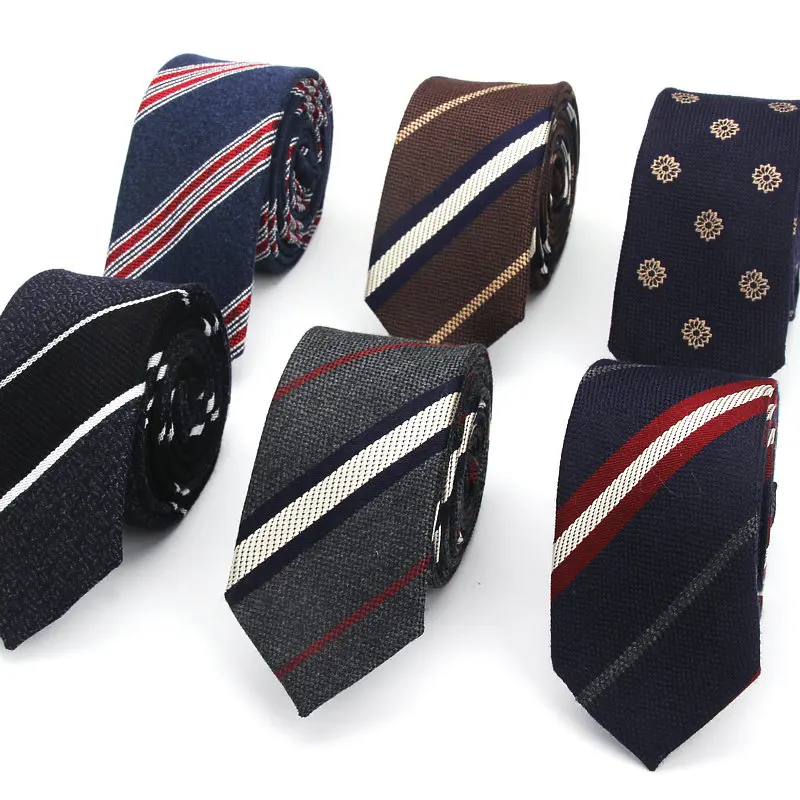 Fashion Tie Classic Men\'s Stripe Necktie Casual Cotton Suits Bowknots Neck Ties Male Business Skinny Slim Ties Colourful Cravat