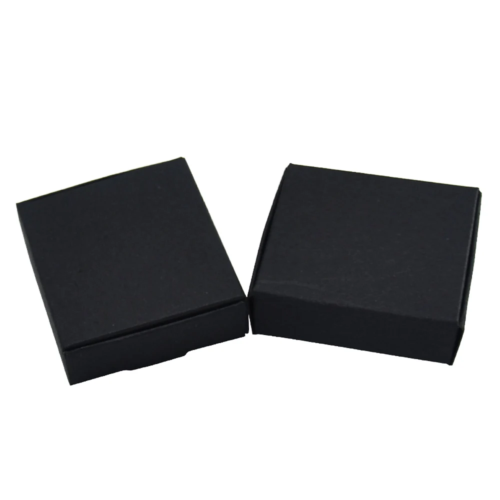 

5.8*5.8*3.2cm Black Retro Cardboard Gift Packaging Box Kraft Paper Paperboard Boxes Retail DIY Handmade Soap Package Boxes