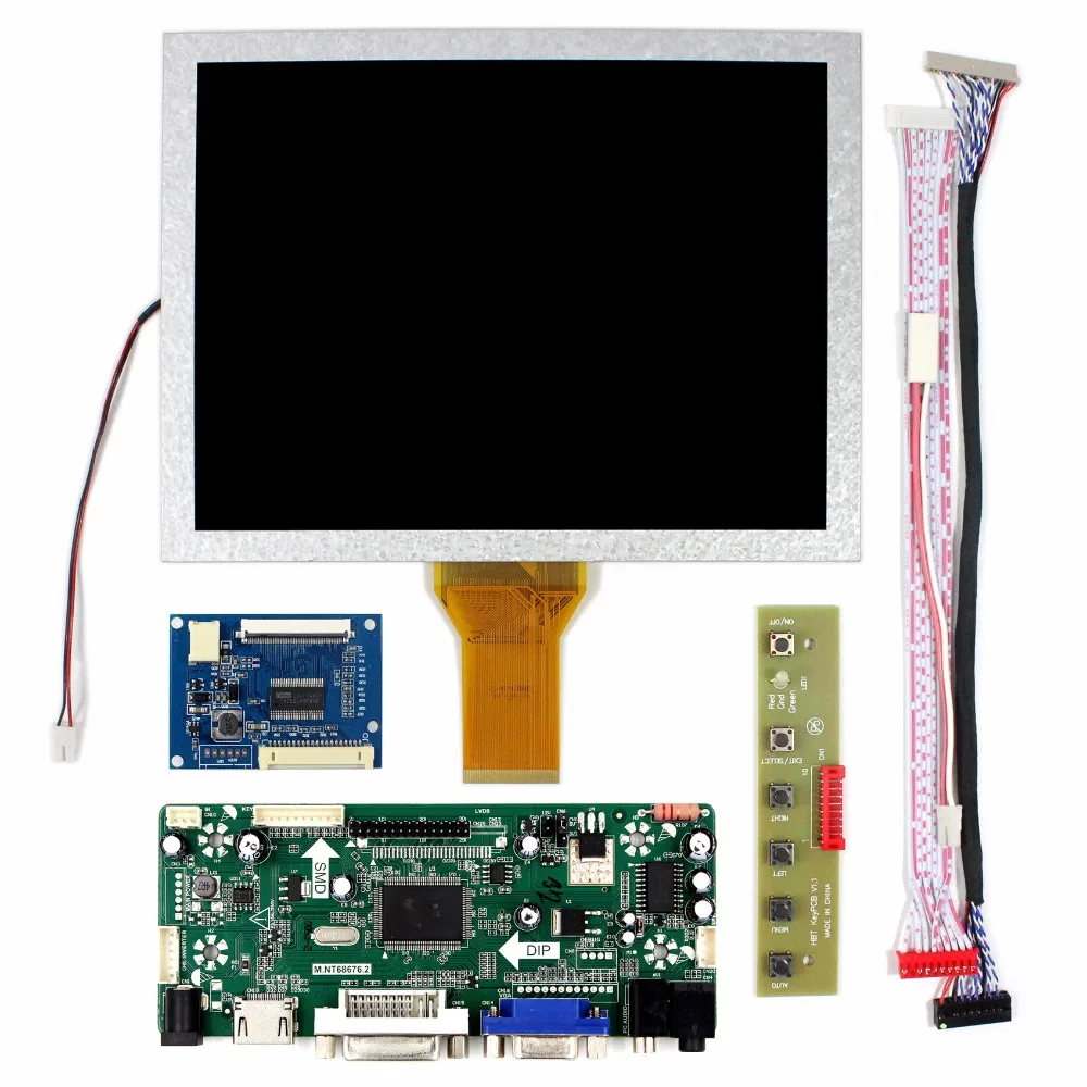 HD Serta VGA DVI Audio LCD Controller Board 8 "800X600 EJ080NA 05A Layar LCD