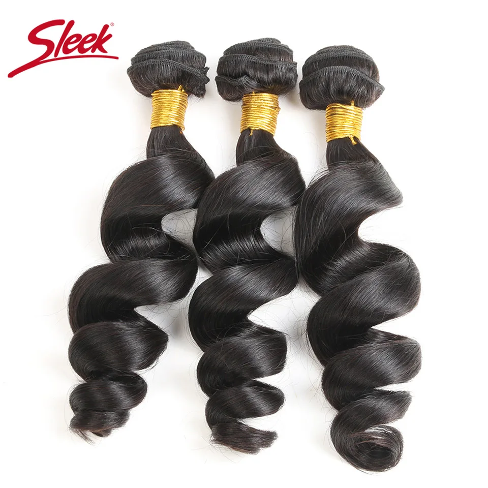 Sleek Brazilian Loose Wave Bundles 100% Human Hair Bundles 1 PC 10-28inch Non Remy Hair Weave Extension Can Buy 3 Or 4 Bundles