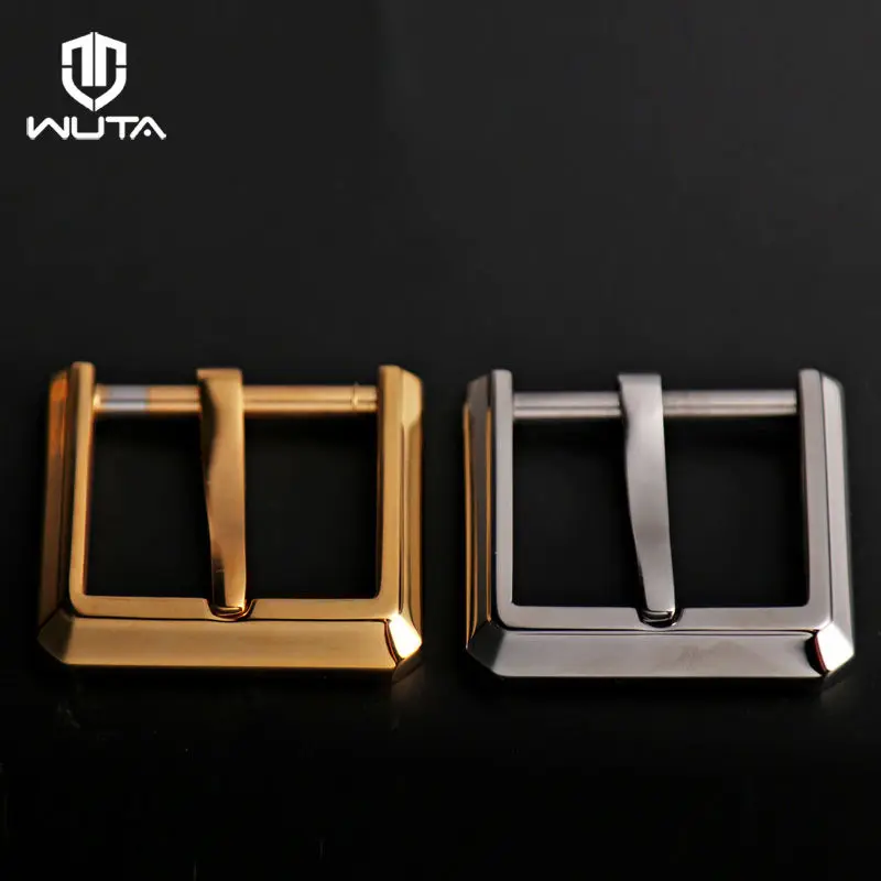 WUTA Complete polishing Stainless Steel Pin Buckle Metal End Bar Buckle Leather Belt Strap Buckle DIY Leather Craft Accessories