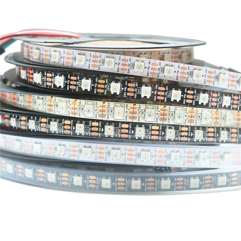 0.5m 1m 2m 3m 5m 5050 RGB Full Color LED Pixe Strip ws2812b WS2812 2812b LED Strip DC5V Smart Pixel control Led Strip 60leds/m