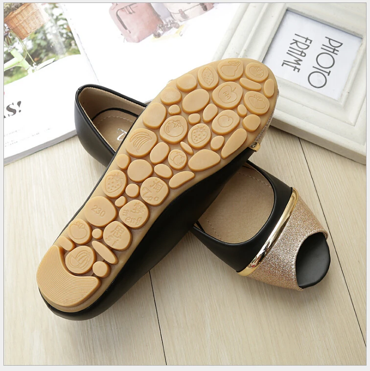 Casual Peep Toe Women Flat Shoes Summer Black Shoe Slip On Ladies Boat Shoes Plus Size 33-43 image 5