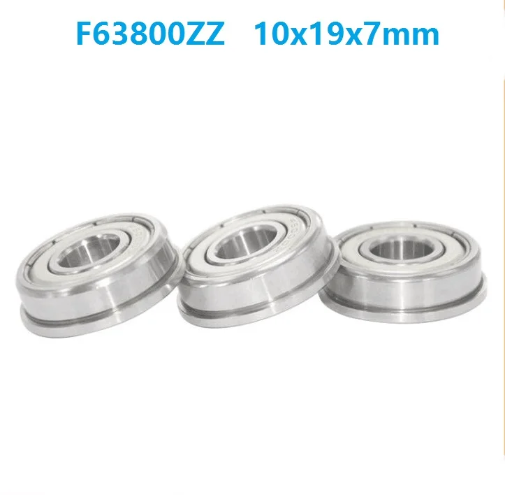 500pcs/lot F63800ZZ F63800Z F63800-ZZ Z 10x19x7 mm flange deep groove Ball Bearing 10*19*7mm