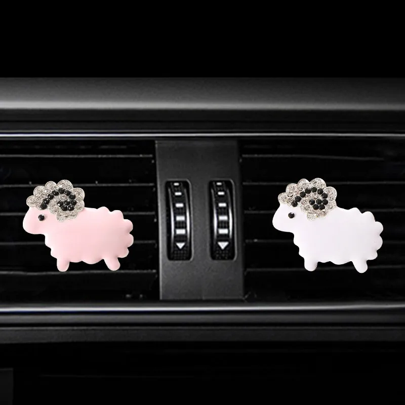 Inlay Water drill sheep car air freshener perfume bottle diffuser   in the car auto Air conditioner outlet vent air Perfume clip