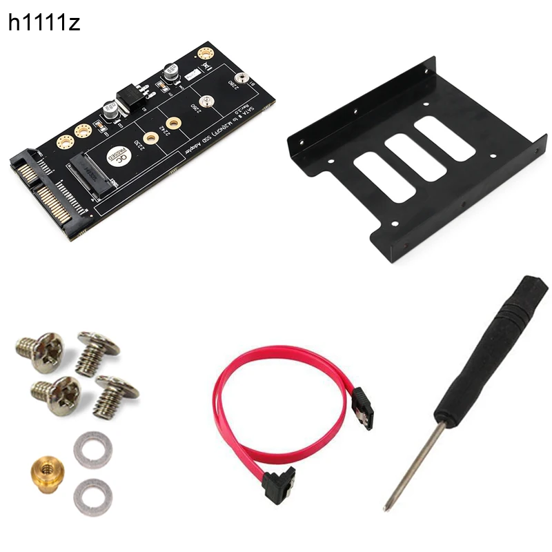 

M2 to SATA Adapter M.2 NGFF SATA SSD Raiser Expansion Card for 2230 2242 2260 2280mm M.2 Solid State Disk with 3.5" Bracket Tray