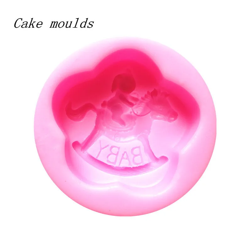 Оптовая продажа, силиконовая форма для мыла K289, украшение в форме детской лошади, торта с помадкой