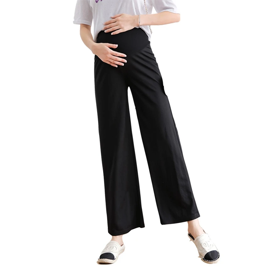 

Summer dress pregnant women ice silk wide leg pants pregnant women pants fashion loose pregnant women stomach lift pants