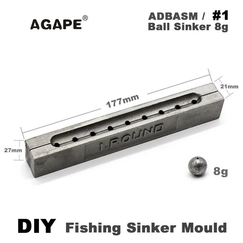 Agape Fishing Ball Sinker Mould, DIY Fishing Ball Sinker, 8g, 9 Cavities, Fishing Tackle Accessories, Wedkarstwo Wyprzed