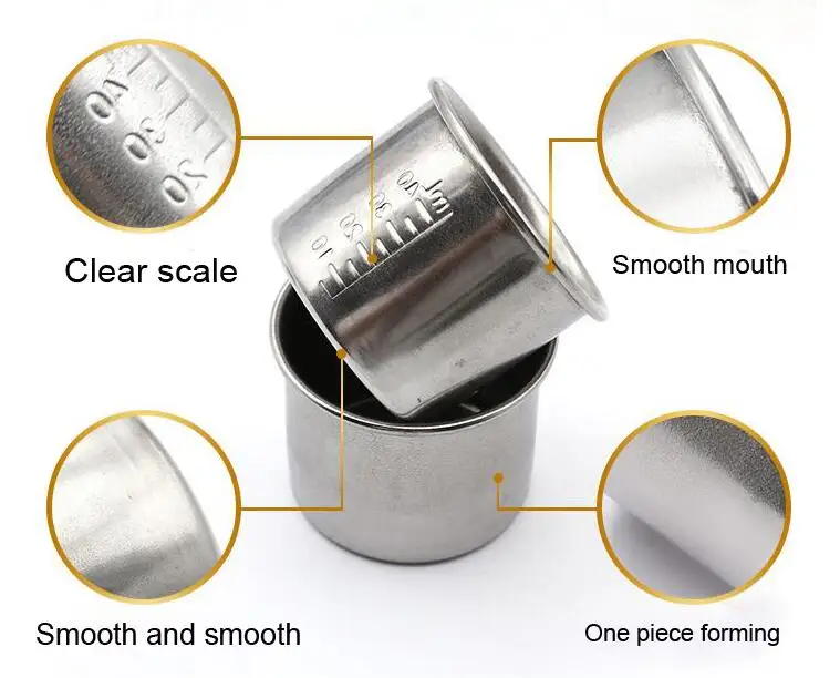 304 stainless steel medicine cup with scale10pc/lot