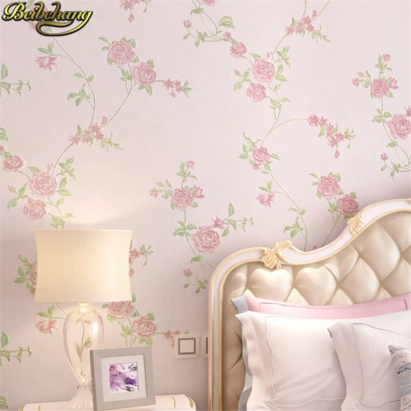 

beibehang Mural Stripe Flowers Wallpaper roll Bedroom Living room Wall covering Papel De Parede 3D flooring wall-paper behang