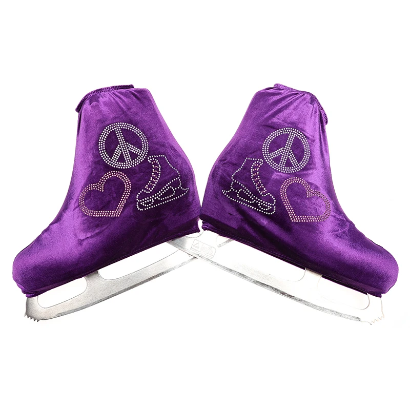 

Nasinaya Figure Skating Competition Shoe Cover Children's Velvet Adult Protective Roller Accessories Shiny Rhinestone