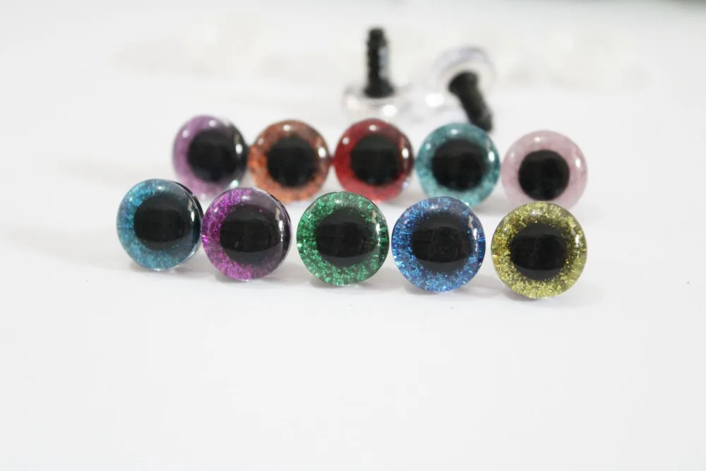 100 Stück/Los 12mm 14mm 16mm 18mm 20mm 25mm 30mm Komische 3D-Glitzer-Spielzeugaugen Lustige Puppenaugen mit Unterlegscheibe für Plüsch-Bastelarbeiten -N19 – Detail 19