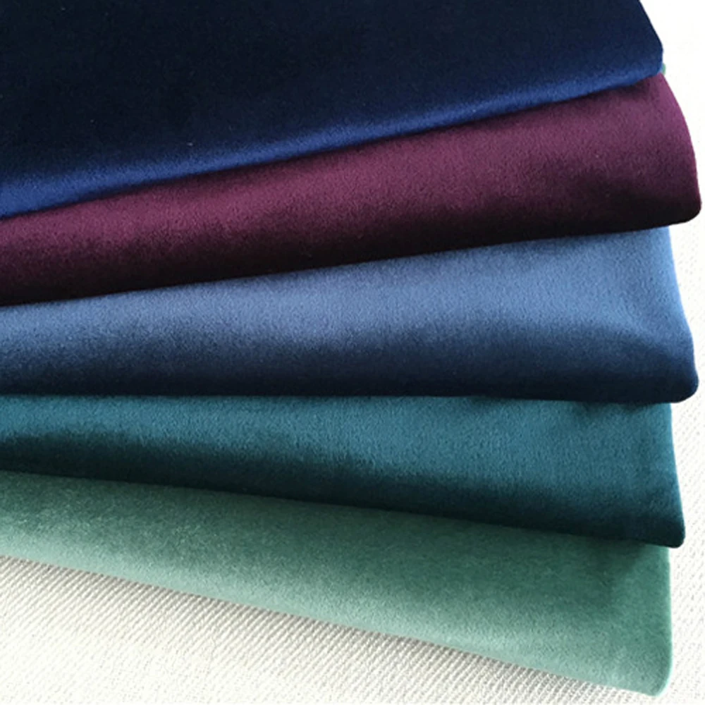 ESSIE HOME 280CM Silk Velvet Fabric Velour Fabric Pleuche Table Cloth Table Cover Upholstery Curtain Fabric Red Blue Brown Green