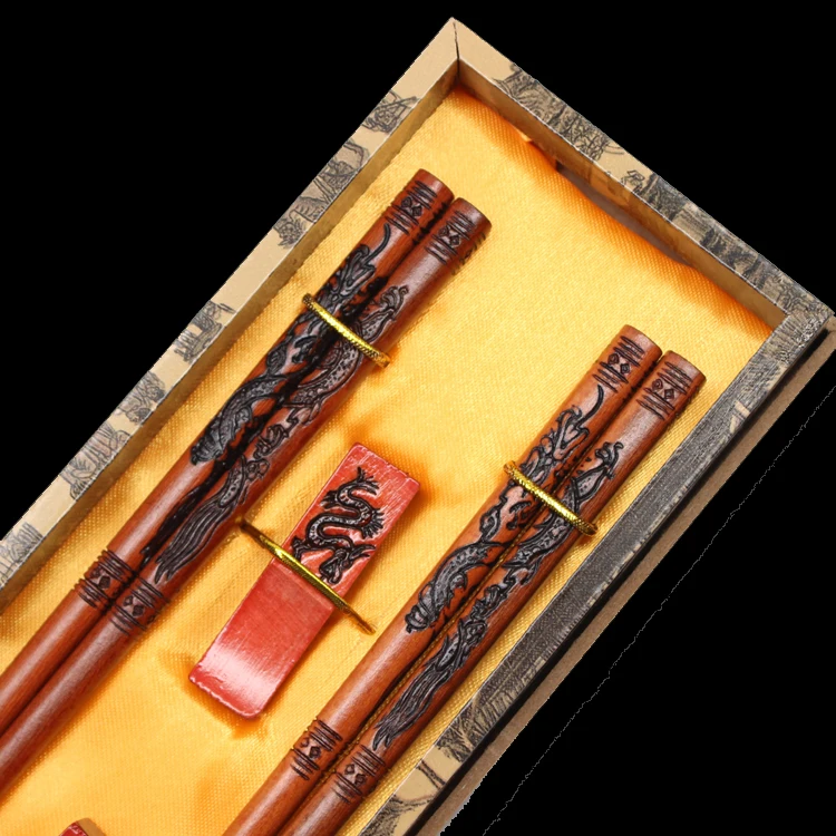 Essstäbchen aus Holz, Geschenkbox, Hochzeitsgeschenke, chinesische Merkmale, Überseegeschenke, Essstäbchen aus Holz, Essstäbchen-Set, Holzküche – Detail 12