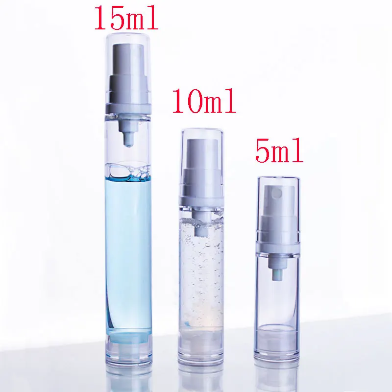 

10ml empty airless cosmetic container with spray 10cc clear airless sprayer pump perfume bottle travel size cosmetic packaging