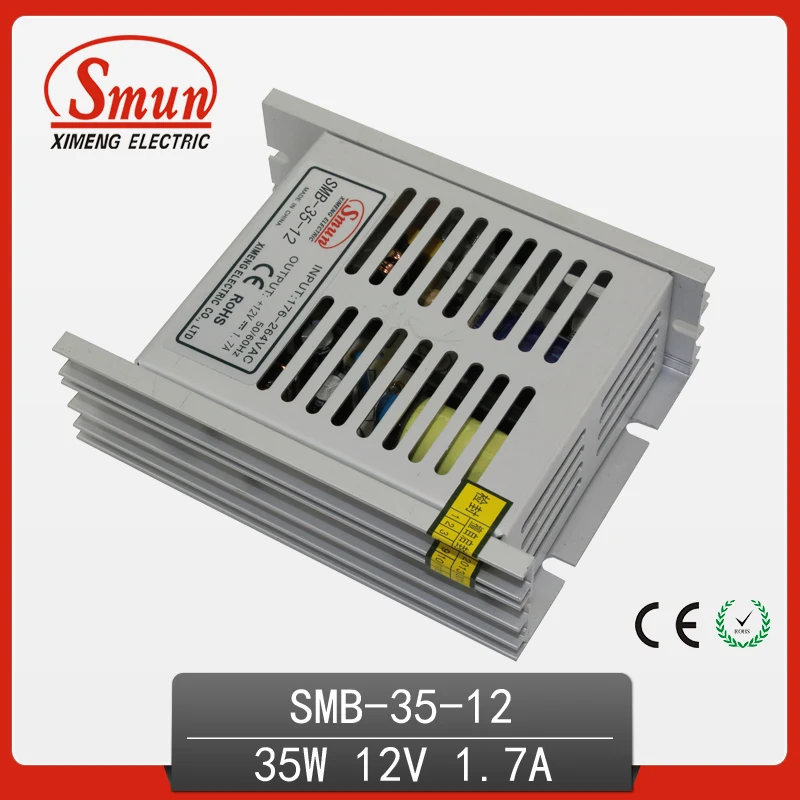 35W Ultra Thin Type Single Output Switching Mode Power Supply 12V 3A AC-DC Slim Led Driver SMB-35-12