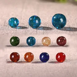 Round Glaze Beads Gold Sand Universe Starry Earth Shape Lampwork Glass Beads DIY Bracelet Necklace Pendant Charms 2Pcs/Lot