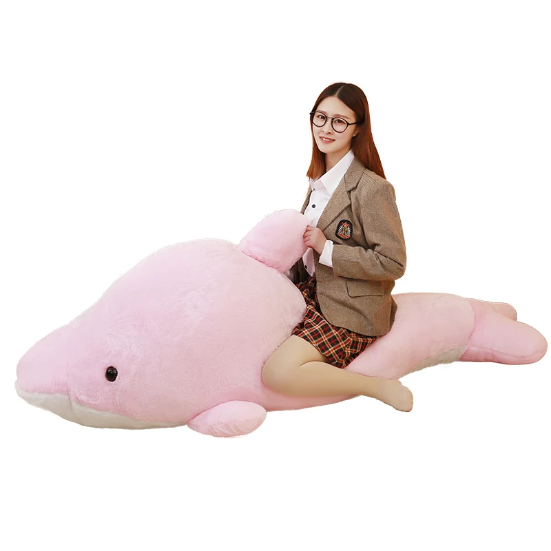 

Dorimytrader 200cm Huge Lovely Soft Dolphin Stuffed Pillow 79'' Cartoon Sea Animals Plush Doll Toy Baby Present DY60595