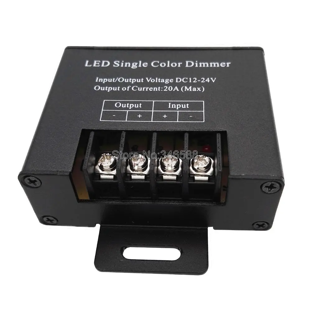 DC12V 24V 20A Single Channel LED Dimmer Controller with 3Key Wirelss RF Remote Control for Single Color LED Striplight