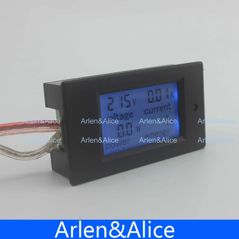 LCD 4IN1 display Voltage current active power energy meter blue backlight panel  voltmeter ammeter kwh 0-20A 80-260V 50/60HZ