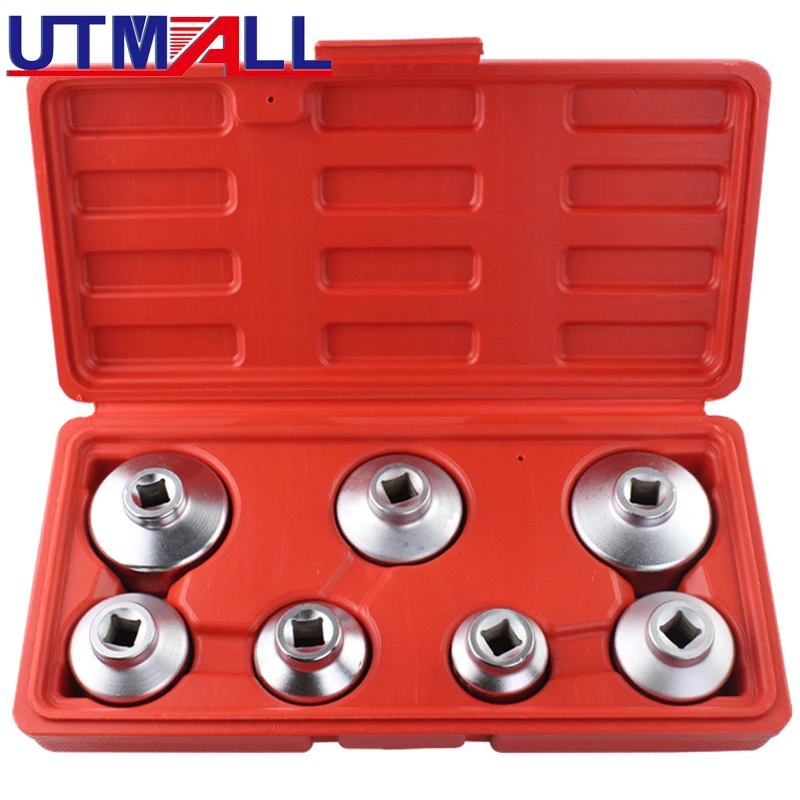 

7PCS Oil Filter Cap Socket Wrench Tool Set For Benz BMW FORD 24mm 27mm 29mm 30mm 32mm 36mm 38mm