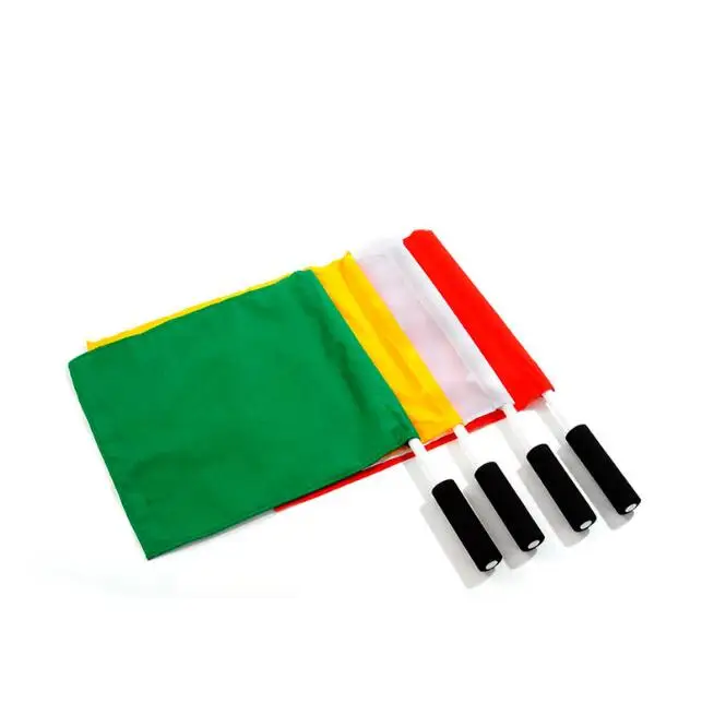 Wholesale 40pcs/lot Plastic Pole Sports Plain Champion Flag Training Referee Soccer Flags Command Flag