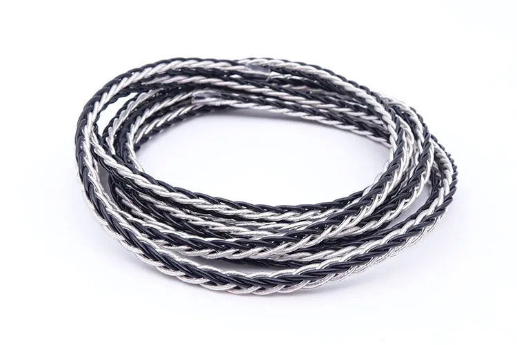 10meters Single crystal copper silver plated wire Black and silver mixed color 8 share 19 strands soft line