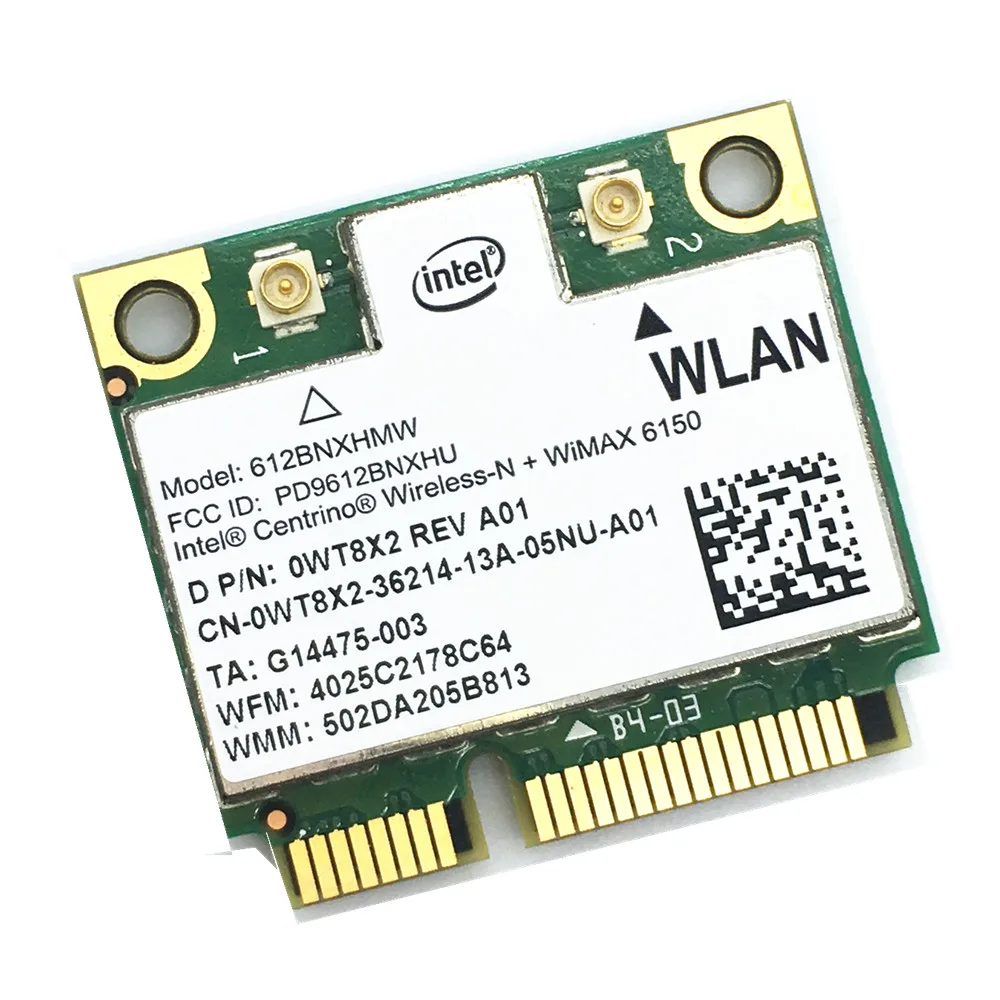 Carte réseau Wi-Fi sans fil, Intel 6150, 612, BNXHMW, 300Mbps, 802.11 b, g, n, demi-mini PCI-E, WLAN