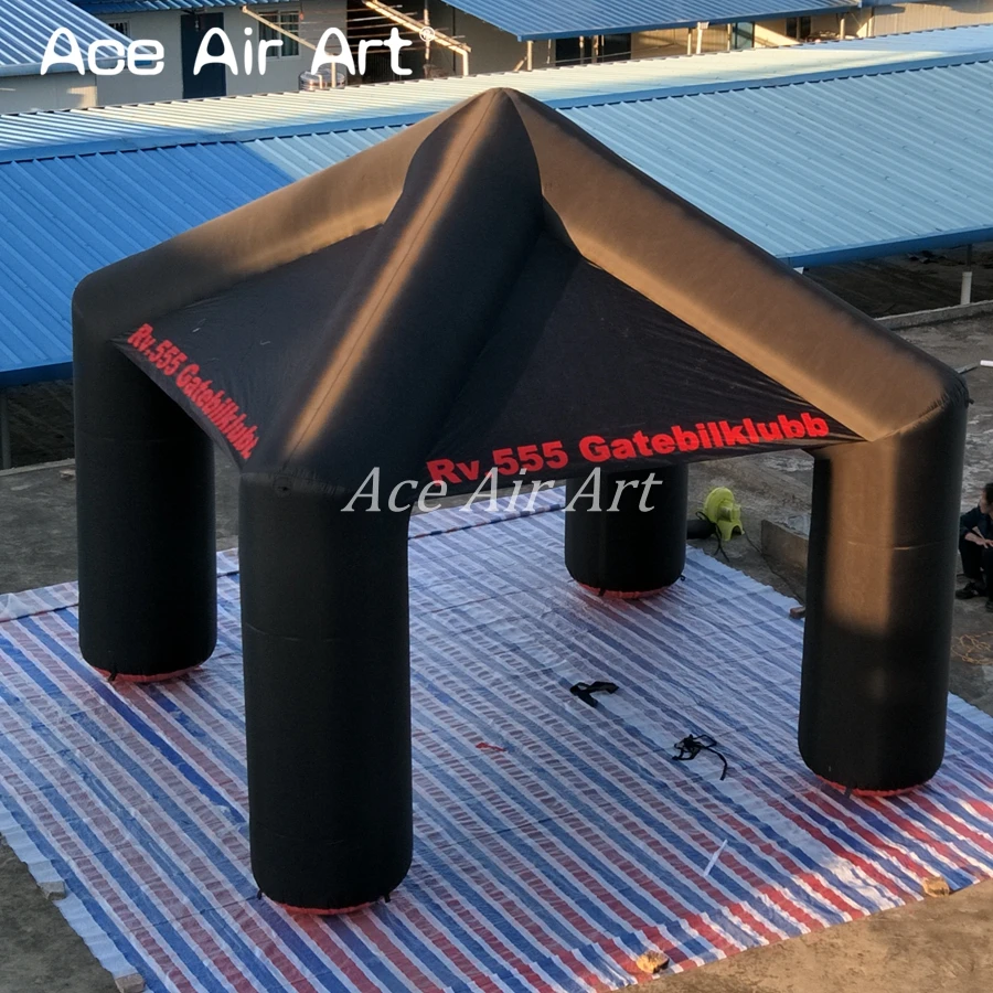 Custom Cube Tent Black Arch Crisscross Structure Beautiful Black Event Cube Kiosk Tent Inflatables for Advertising