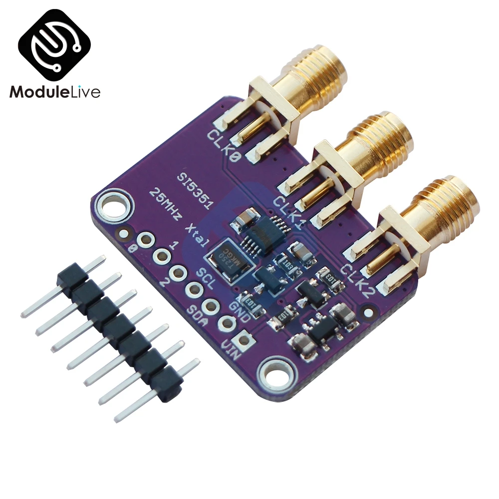 DC 3V-5V CJMCU-5351 Si5351A Si5351 I2C Clock Generator Breakout Board Module Signal Generator Clock 8KHz-160MHz For Arduino