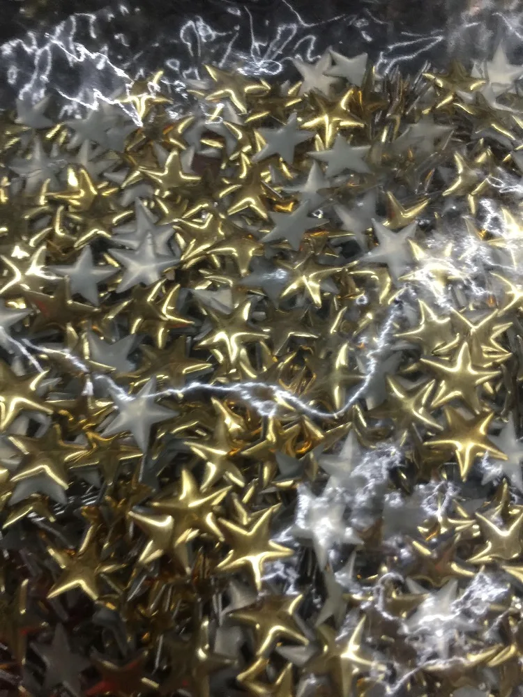 300pcs 6*6mm Gold Star Shape Hot fix Nailheads FlatBack Rhinestuds Iron Glue on Studs And Spikes For Garments DIY Accessories