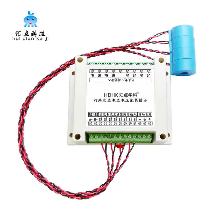 4 Way PLC AC Voltage and Current Transmitter Voltage and Power Mutual Inductance Acquisition Sensor Module 485